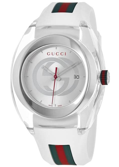 gucci sync xxl white rubber unisex watch ya137102|Gucci synth quartz watch.